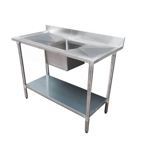 Modular Economic 304 Grade SS Centre Single Sink Bench 1800x700x900 with 610x400x250 sink 1800-7-SSBC. - Hospitality Connect