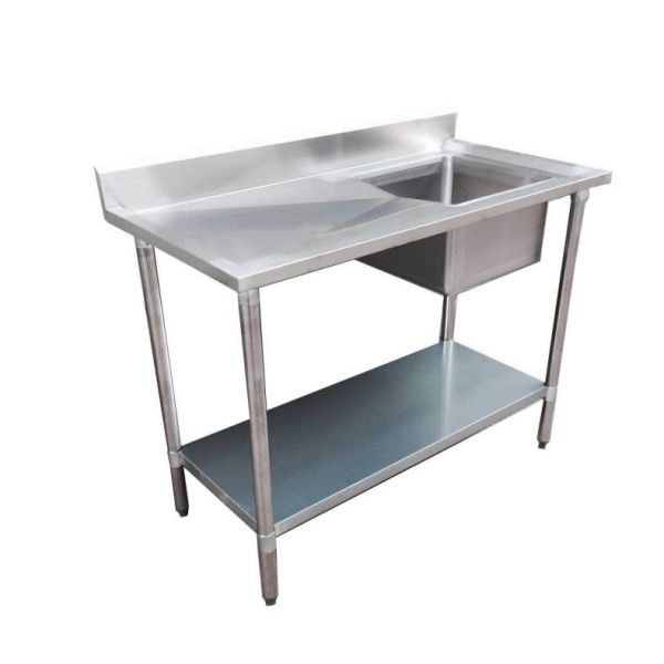 Modular Economic 304 Grade SS Right Single Sink Bench 1200x600x900 with 400x400x250 sink 1200-6-SSBR. - Hospitality Connect