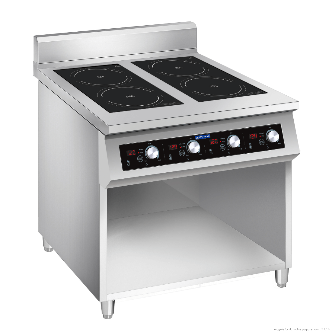 Electmax 4 burner induction cooker on stand EIC9-800P