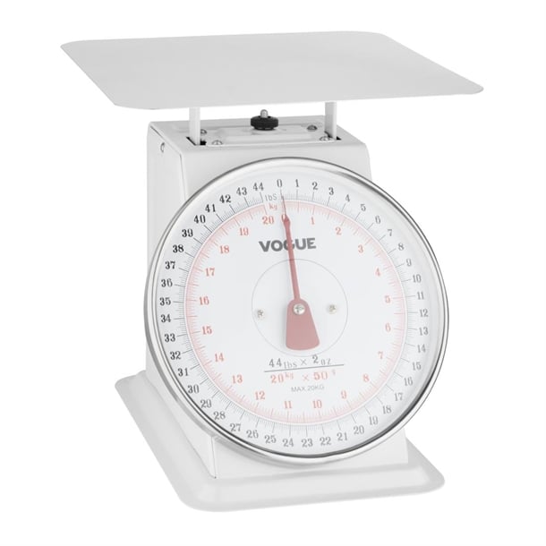 Vogue Kitchen Scale Flat Top 20kg/44lbs -Grad. 50g/2oz - Hospitality Connect