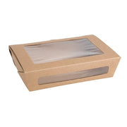 Fiesta Compostable Salad Box with PLA Window - 1200ml (Pack 200)