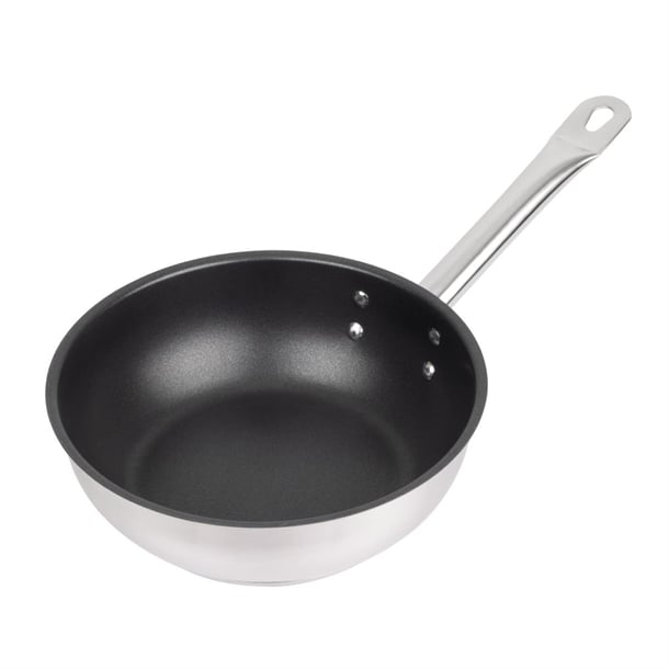 Vogue Saute Pan Teflon Platinum Plus Non Stick Coating St/St - 240mm - Hospitality Connect