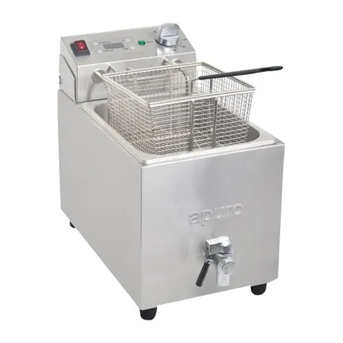 Apuro Single Tank Single Basket 8Ltr Countertop Fryer with Timer 2.9kW  FC374-A - Hospitality Connect