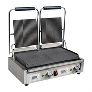 Apuro Double Contact Grill Ribbed Top Plates FC385-A with Timer - Hospitality Connect