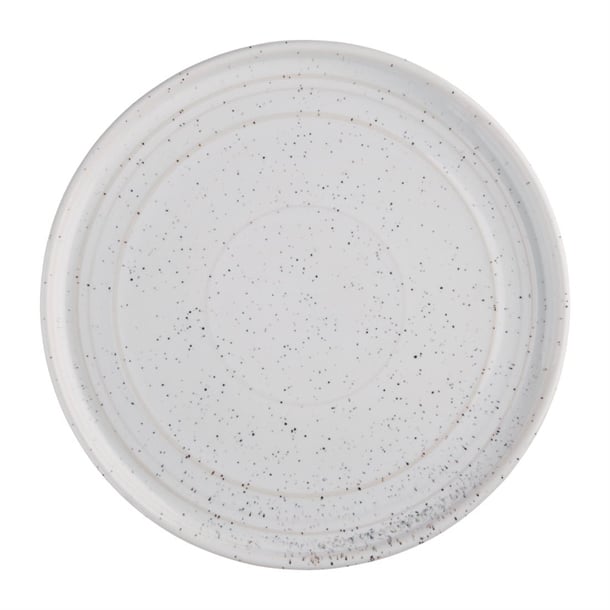 Olympia Cavolo White Speckle Flat Round Plate - 220mm (Box 6) - Hospitality Connect
