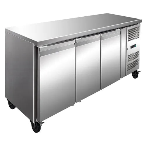 Thermaster Three Door Bench Fridge 386L FE3100TN SS. - Hospitality Connect