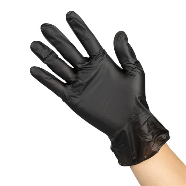 Hygiplas Vinyl Powder Free Glove Black - Size XL (Pack 100) - Hospitality Connect