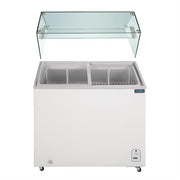 Polar G-Series Display Chest Freezer - 200Ltr with Glass Surround FL991-A - Hospitality Connect