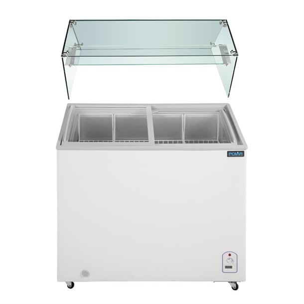 Polar G-Series Display Chest Freezer - 200Ltr with Glass Surround FL991-A - Hospitality Connect