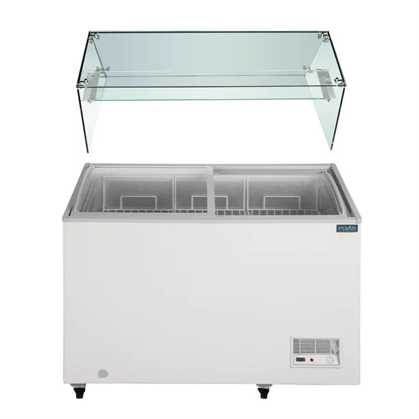 Polar G-Series Display Chest Freezer - 270Ltr with Glass Surround FL992-A - Hospitality Connect