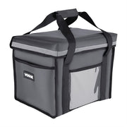 Vogue Insulated Folding Delivery Bag Grey - 540x360x430mm 21x14x17" - Hospitality Connect