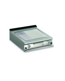 BARON 2 Burner Gas Fry Top With 2/3 Smooth 1/3 Ribbed Chrome Plate And Thermostat Control - Hospitality Connect