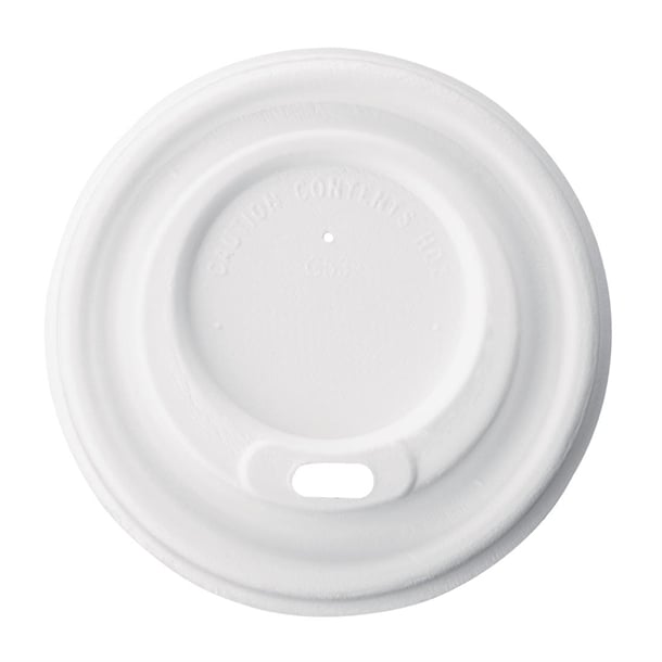 Fiesta Compostable Bagasse Hot Cup Lid - 90mm for 340ml Cup (Pack 1000)