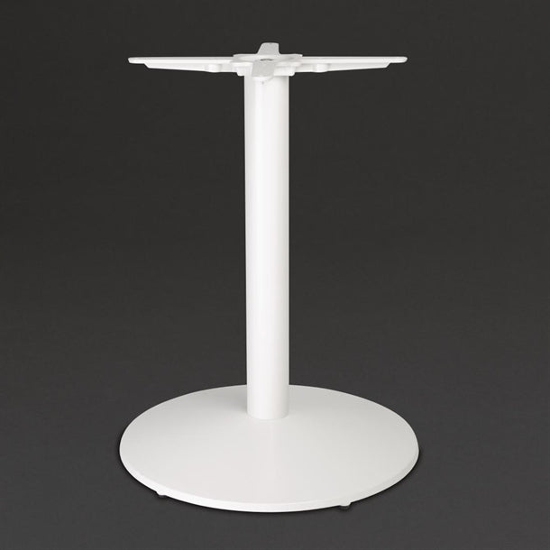 Bolero Outdoor/Indoor Cast Iron Round Table Base - White - Hospitality Connect