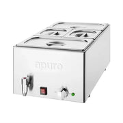 Apuro Bain-Marie with Tap & Pans 2x GN 1/3 2x GN 1/6 - Hospitality Connect