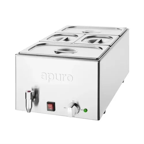 Apuro Bain-Marie with Tap & Pans 2x GN 1/3 2x GN 1/6 - Hospitality Connect