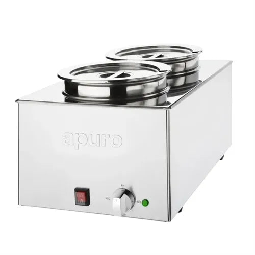 Apuro Bain-Marie with Round Pots 2x 5.2Ltr - Hospitality Connect