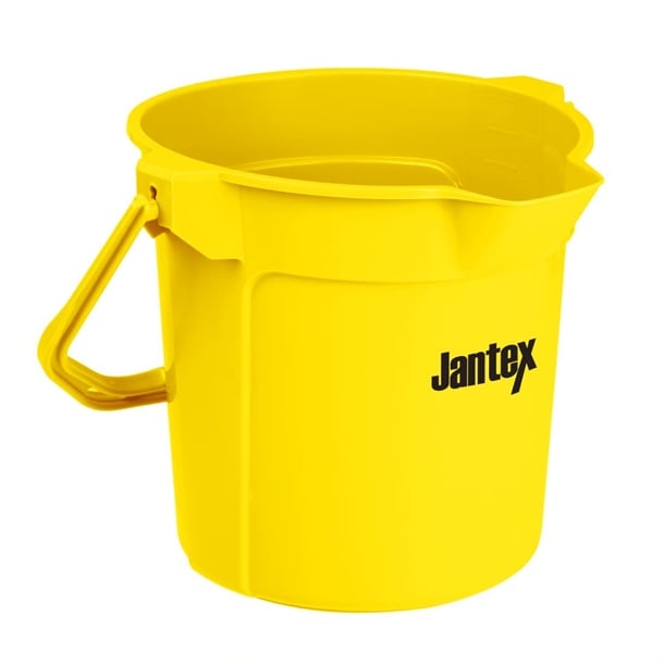 Jantex Graduated Bucket with Pouring Lip Yellow - 10Ltr - Hospitality Connect
