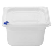 Hygiplas Click PP 1/6 GN with Lid & 7 Colour clips - 100mm 1.5Ltr (Pack 4)