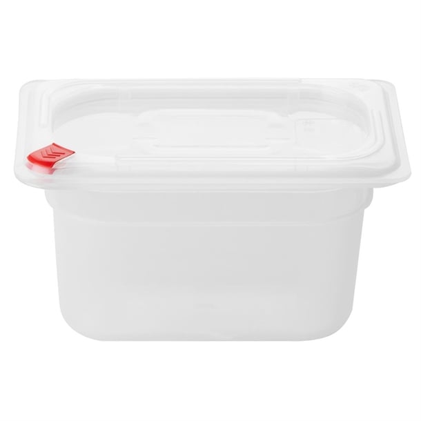 Hygiplas Click PP 1/9 GN with Lid & 7 Colour clips - 100mm 0.85Ltr (Pack 4)