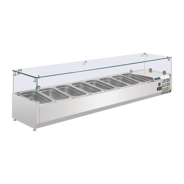 Polar G-Series Countertop Prep Fridge 8x 1/4GN with Glass Sneeze guard