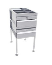 3Monkeez Gastronorm Freestanding Stainless Steel Drawer Unit (2 drawers) AB-2DRAW-1G