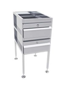 3Monkeez Gastronorm Freestanding Stainless Steel Drawer Unit (2 drawers) AB-2DRAW-1G