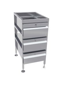 3Monkeez Gastronorm Freestanding Stainless Steel Drawer Unit (3 drawers) AB-3DRAW-1G
