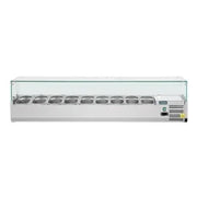 Polar G-Series Countertop Prep Fridge 9x 1/3GN with Glass Sneeze guard GD878-A - Hospitality Connect