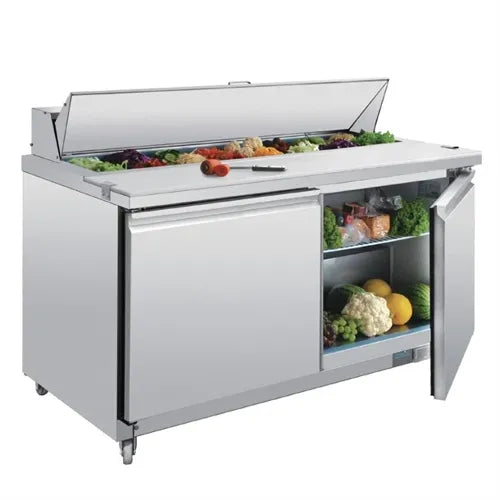 Polar U-Series 2 Door Prep Counter Fridge 527Ltr  GD883-A - Hospitality Connect