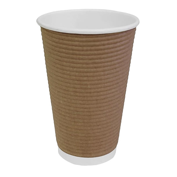 Fiesta Recyclable Hot Cup Ripple Wall Kraft 455ml (Box 500)