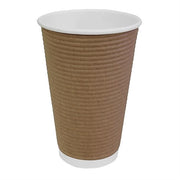 Fiesta Recyclable Hot Cup Ripple Wall Kraft 455ml (Sleeve 25)