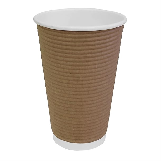 Fiesta Recyclable Hot Cup Ripple Wall Kraft 455ml (Sleeve 25)