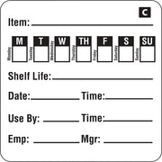 Hygiplas Freezable Food Prep Label 2'' (Roll 500)