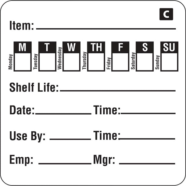 Hygiplas Freezable Food Prep Label 2'' (Roll 500)