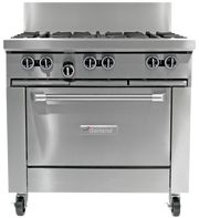 Garland Restaurant Range 900mm Wide 6 Burner w Convection Oven GFE36-6C - Hospitality Connect