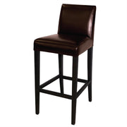 Bolero Faux Leather High Bar Stool with Full Back Dark Brown - Hospitality Connect