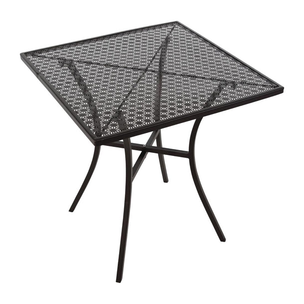 Bolero Black Steel Patterned Bistro Table 700mm Square GG706