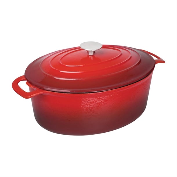 Vogue Oval Casserole Red - 125x230x305mm 6Ltr