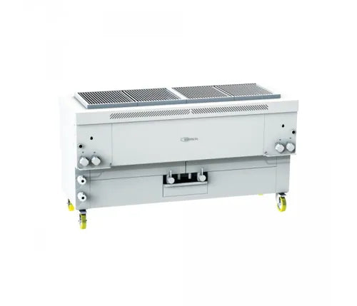Gresilva horizontal fixed mega gas grill on base with auto fill water feed. Grilling area of 1496mm x 478mm GRE.H3.A10 - Hospitality Connect