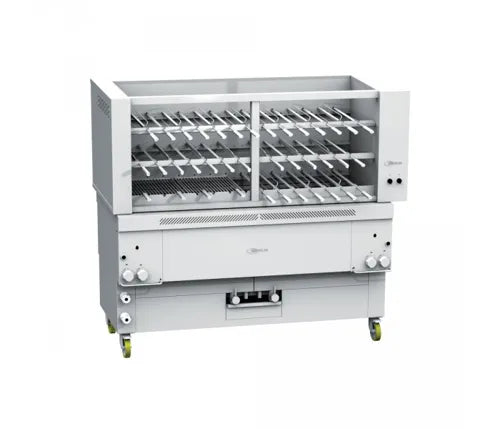 Gresilva GR40 Horizontal Multifuction Gas Rodizio Grill on base - Grilling area 1496mm x 478mm - 40 Rotating Spits. GRE.R40.A10 - Hospitality Connect