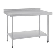 Vogue Stainless Table with splashback St/St - 1200x700x900mm 47 1/4x27 1/2x35 1/2" - Hospitality Connect