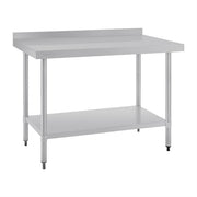 Vogue Stainless Table with splashback St/St - 1500x700x900mm 59x27 1/2x35 1/2" - Hospitality Connect