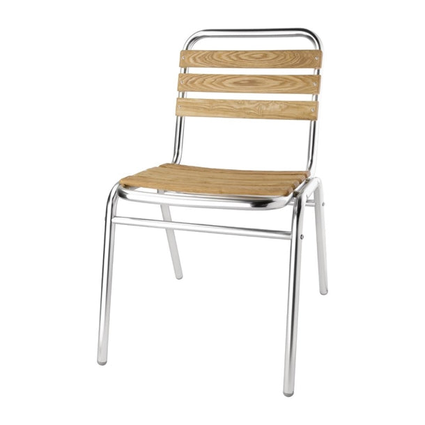 Bolero Aluminium & Ash Bistro Sidechair (Pack 4) GK997