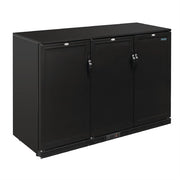 Polar G-Series Back Bar Cooler with Triple Solid Hinged Doors Black - 900mm - Hospitality Connect
