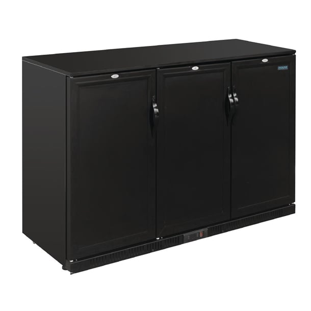 Polar G-Series Back Bar Cooler with Triple Solid Hinged Doors Black - 900mm - Hospitality Connect
