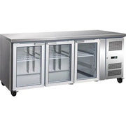 Thermaster 3 Glass Door Gastronorm Bench Fridge GN3100TNG. - Hospitality Connect
