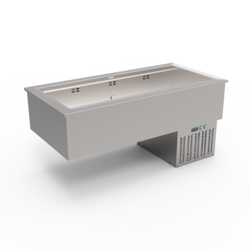 Thermaster GN4-VA 4*GN1/1 ventilated drop-in cold well with stainless steel construction, measuring 1478x720x711mm.
