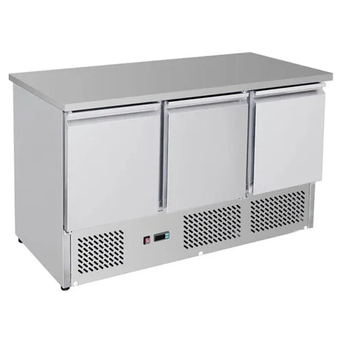 Thermaster Three Door Compact Workbench Fridge GNS1300B. - Hospitality Connect