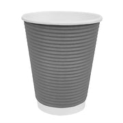 Fiesta Recyclable Hot Cup Ripple Wall Charcoal 340ml (Sleeve 25)